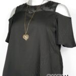 Blusa Shein · Negro · Pantalla De Gasa Con Flores En Relieve · 38