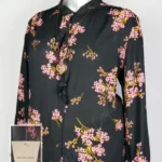 Blusa Who What Wear - Negro - Estampado En Flores Rosas · 38/40