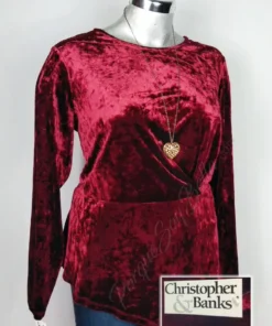 Blusa Cristopher & Banks - Rojo - Cuello Redondo · 38/40