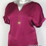 Blusa Shein - Vino - Tela Satinada · 38