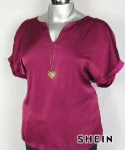 Blusa Shein - Vino - Tela Satinada · 38