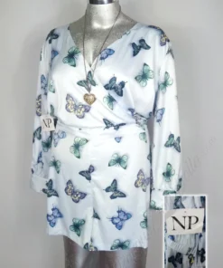 Jumpsuit Nina Parker - Azul - Estampado De Mariposas · 40