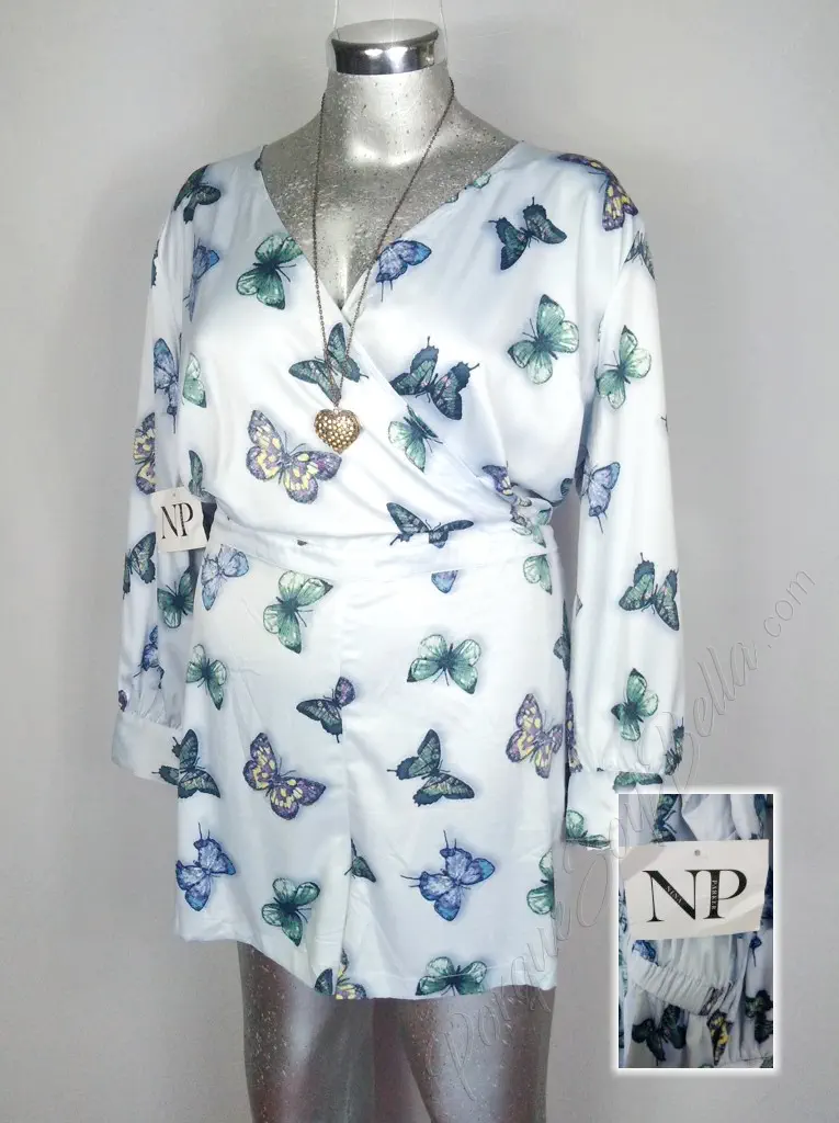 Jumpsuit Nina Parker - Azul - Estampado De Mariposas · 40