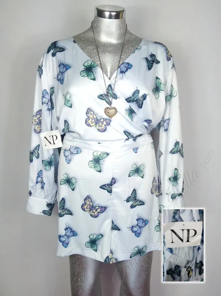 Jumpsuit Nina Parker - Azul - Estampado De Mariposas · 40 - Imagen 2