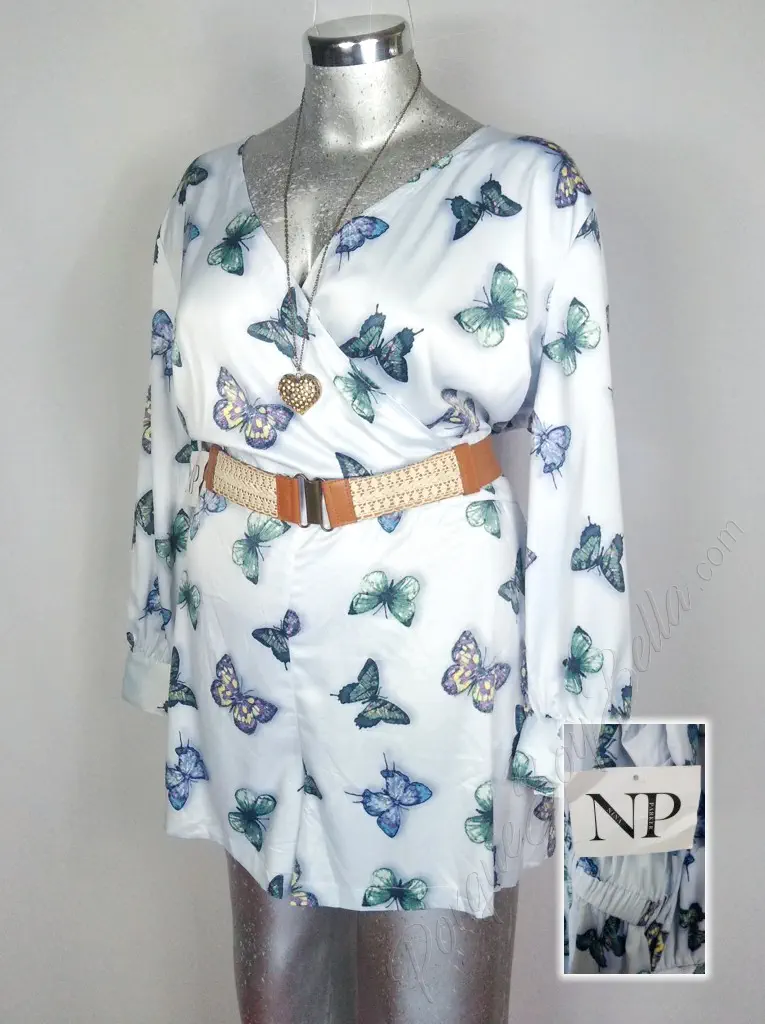 Jumpsuit Nina Parker - Azul - Estampado De Mariposas · 40 - Imagen 4