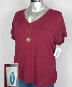 Playera Old Navy - Vino - Cuello En V · 38/40
