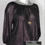 Blusa Covington - Negro Plateado - Tela Brillosa · 38/40