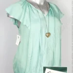 Blusa Jennifer Lopez - Menta - Cuello En V Con Cinta · 38/40