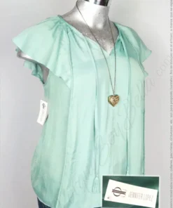 Blusa Jennifer Lopez - Menta - Cuello En V Con Cinta · 38/40
