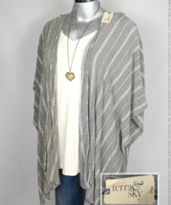 Ensamble Playera Terra & Sky - Gris Blanco - Combo 2 Prendas: Ensamble Gris A Rayas Verticales · 40