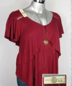 Blusa Maxstudio - Vino - Cuello En V · 38/40