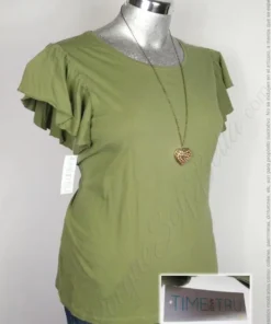 Playera Time & Tru - Olivo - Cuello Redondo · 38