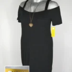 Vestido Venus - Negro - Cuello Redondo Amplio · 38