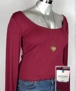 Blusa Arizona Jean Co. - Vino - Cuello Redondo Amplio · 38/40