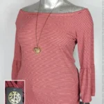 Blusa Bobeau - Rosa Negro - Estampado A Rayas · 38