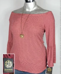 Blusa Bobeau - Rosa Negro - Estampado A Rayas · 38