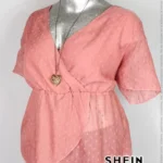 Blusa Shein Curve - Terracota - Estampado En Puntos E Hilos Brillosos · 40