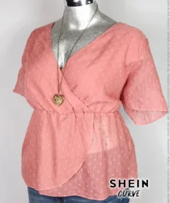 Blusa Shein Curve - Terracota - Estampado En Puntos E Hilos Brillosos · 40