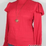 Blusa Shein - Rojo - Plisado En Pecho · 38