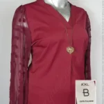 Blusa B - Vino - Cuello En V · 38/40
