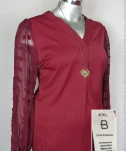 Blusa B - Vino - Cuello En V · 38/40