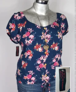 Blusa No Boundaries - Azul Marino - Estampado En Flores · 38