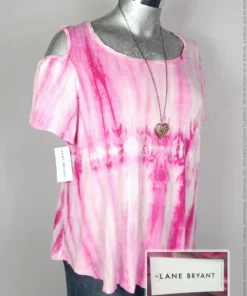 Blusa Lane Bryant - Blanco Rosa - Degradado En Rosa · 40