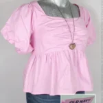Blusa Old Navy - Rosa - Escote En Corazón Con Plisado · 38/40