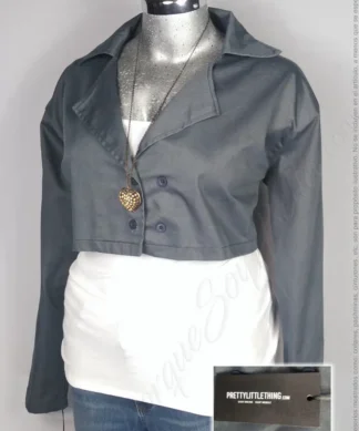 Chaqueta PrettyLittleThing - Gris Oxford - Doble Solapa · 38/40