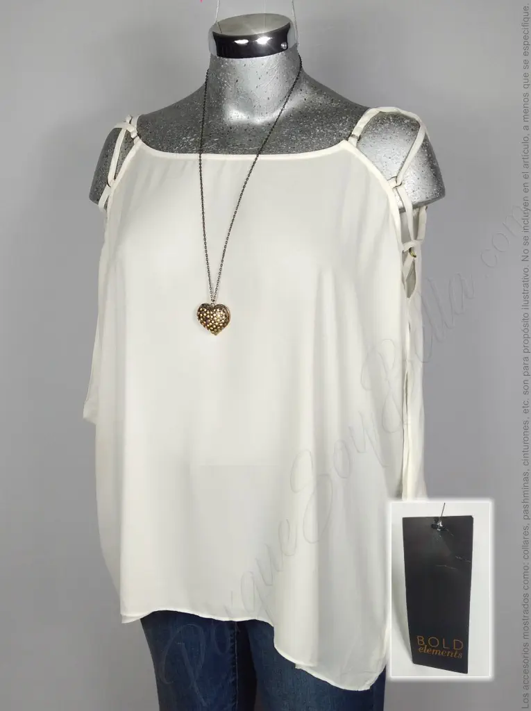 Blusa Bold Elements - Blanco - Cuello Redondo · 40/42 - Imagen 3