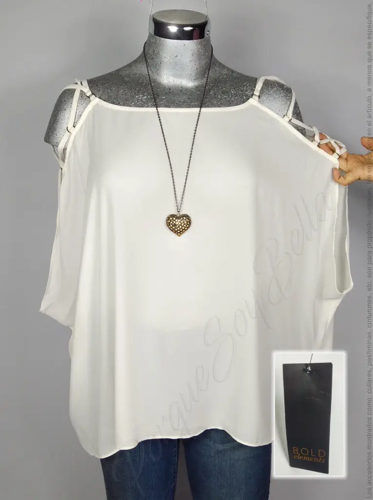Blusa Bold Elements - Blanco - Cuello Redondo · 40/42 - Imagen 5