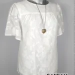 Blusa Shein - Blanco - Relieve De Flores · 38/40