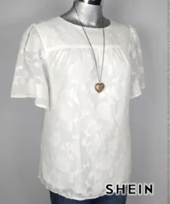 Blusa Shein - Blanco - Relieve De Flores · 38/40