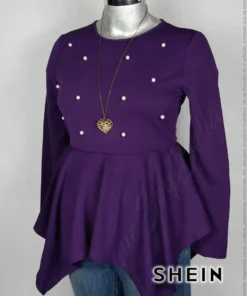 Blusa Shein - Púrpura - Con Perlas En Pecho · 36/38