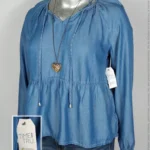 Blusa Time And Tru - Mezclilla Claro - Escote Redondo · 36/38