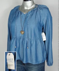 Blusa Time And Tru - Mezclilla Claro - Escote Redondo · 36/38
