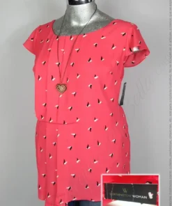 Blusa Worthington - Rojo - Estampado En Palomas Blanco Negro · 40