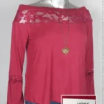 Blusa Yoins Yours Inspirations  - Rojo - Con Pantalla De Encaje En Pecho Hombros Y Espalda · 38/40