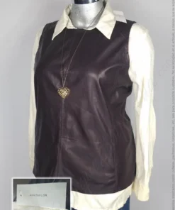 Chaleco Ann Taylor - Chocolate - Cuello Redondo · 38/40