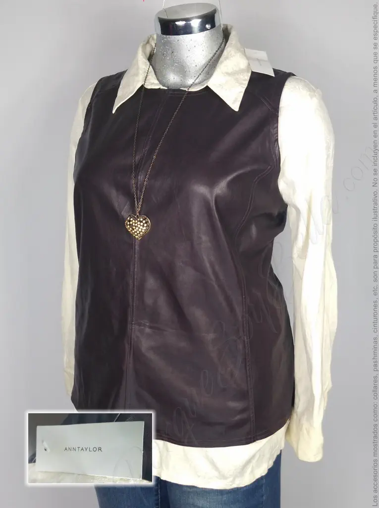 Chaleco Ann Taylor - Chocolate - Cuello Redondo · 38/40