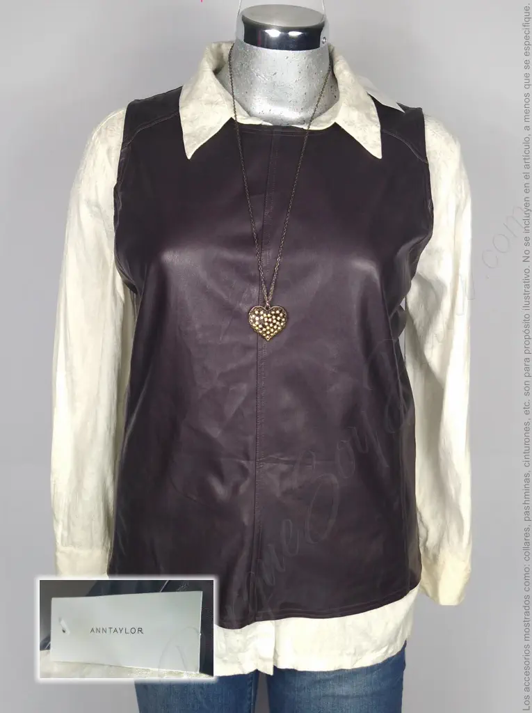 Chaleco Ann Taylor - Chocolate - Cuello Redondo · 38/40 - Imagen 2