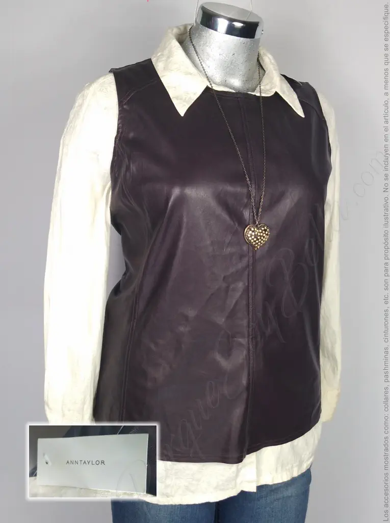 Chaleco Ann Taylor - Chocolate - Cuello Redondo · 38/40 - Imagen 3