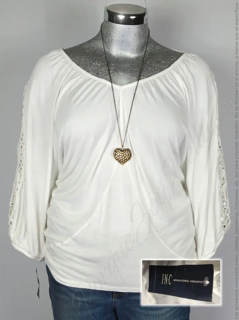 Blusa International Concepts - Blanco - Cuello En V Amplio · 38 - Imagen 2