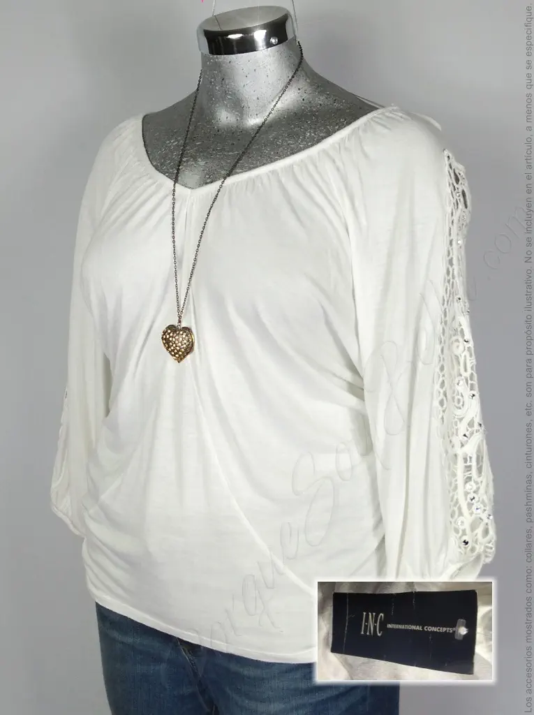 Blusa International Concepts - Blanco - Cuello En V Amplio · 38 - Imagen 3