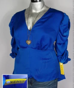 Blusa Venus - Azul Rey - Escote En V · 38