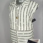 Blusa Alfani - Blanco Negro - Estampado A Rayas · 38/40