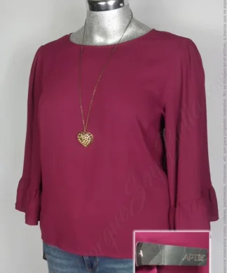 Blusa Apt.9 - Vino - Cuello Redondo · 38