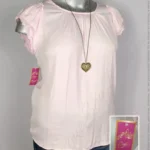 Blusa Candie's - Rosa Bebé - Cuello Redondo Con Plisado · 38/40
