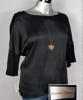 Blusa Jaclyn Smith - Negro - Tela Satinada · 40