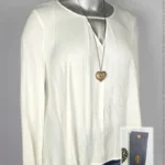 Blusa Jennifer López - Marfil - Cuello Redondo Con Escote En V · 38/40